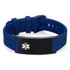 LinnaLove Personalized Medical Alert Bracelet for Men Women-Sport Stainless Steel Medical ID Bracelets Customized Engraved for Autism Allergy Diabetic Epilepsy (silver blue) view 4