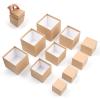 Nesting Gift Boxes Set Prank Gift Boxes Gift Wrap Boxes Surprise Box Small Square Kraft Paper Box Inside Box Gift Set for Christmas Halloween Birthday 10 Cartons No Lids (1.7-3.5 Inch), Brown view 1
