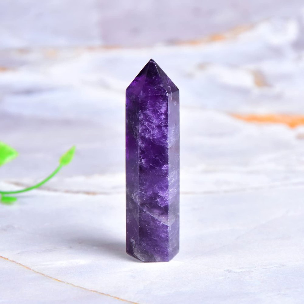 1PCNatural Amethyst Point Crystal Healing Energy Stone Natural Quartz Home Decor Reiki Polished Crafts Stone,Amethyst,71-80mm