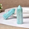 1pc Natural Crystal Healing Obelisk Quartz Wand Green Ornament for Home Decor Reiki Energy Stone Pyramid,Amazonite,50-60mm view 2