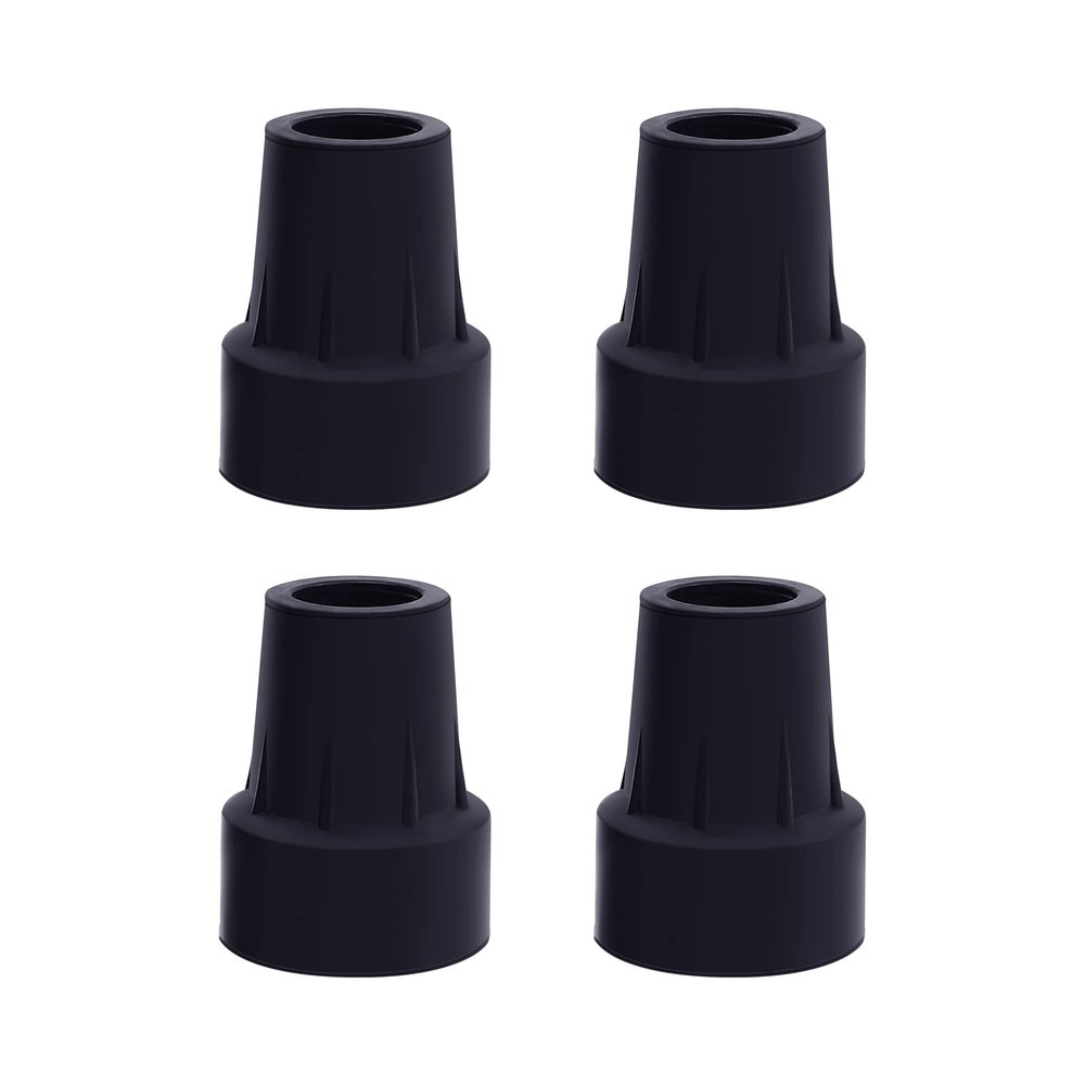 3/4 Inch Cane Tips Kotiorname Heavy Duty Cane Rubber Tips Replacement (4 Pack, Black)