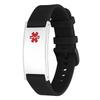 LinnaLove Personalized Medical Alert Bracelet for Men Women-Sport Stainless Steel Medical ID Bracelets Customized Engraved for Autism Allergy Diabetic Epilepsy (silver Black) view 1