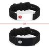 LinnaLove Personalized Medical Alert Bracelet for Men Women-Sport Stainless Steel Medical ID Bracelets Customized Engraved for Autism Allergy Diabetic Epilepsy (silver Black) view 3