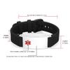 LinnaLove Personalized Medical Alert Bracelet for Men Women-Sport Stainless Steel Medical ID Bracelets Customized Engraved for Autism Allergy Diabetic Epilepsy (silver Black) view 4