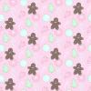 Cute Light Pink Christmas Wrapping Paper Pastel Cookie Gingerbread Gift Wrap Holiday Decoration (12 foot x 30 inch roll) view 1