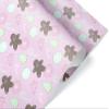 Cute Light Pink Christmas Wrapping Paper Pastel Cookie Gingerbread Gift Wrap Holiday Decoration (12 foot x 30 inch roll) view 2