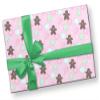 Cute Light Pink Christmas Wrapping Paper Pastel Cookie Gingerbread Gift Wrap Holiday Decoration (12 foot x 30 inch roll) view 3