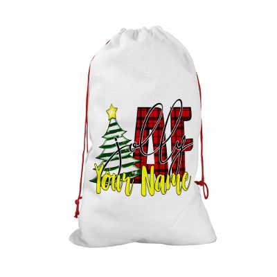 Bleu Reign Personalized Santa Sack Gift Wrap Bag Custom Name Jolly Af Birthday Christmas Reusable