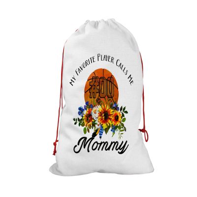 Bleu Reign Personalized Santa Sack Gift Wrap Bag Custom Name My Favorite Player Basketball Mommy Birthday Christmas Reusable