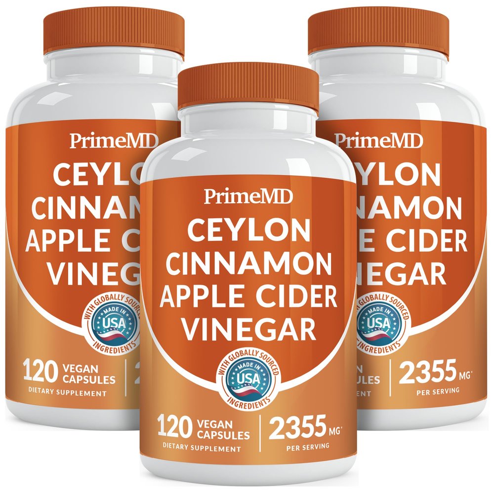 5-in-1 Ceylon Cinnamon Capsules 2355mg - Ceylon Cinnamon and Apple Cider Vinegar Capsules - Turmeric and Panax Ginseng - Cinnamon Supplements with Bioperine (120ct, Pack of 3)