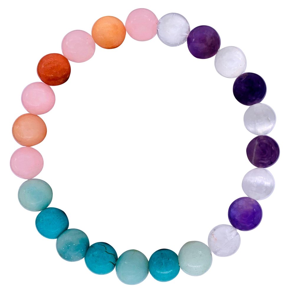 Relieve Stress Worry Anxiety Crystal Bracelet, 8mm beads Healing Crystal Bracelet for Women, Bead Bracelet, Worry Stone Bracelet, Amethyst, Rose Quartz