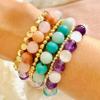 Relieve Stress Worry Anxiety Crystal Bracelet, 8mm beads Healing Crystal Bracelet for Women, Bead Bracelet, Worry Stone Bracelet, Amethyst, Rose Quartz view 3