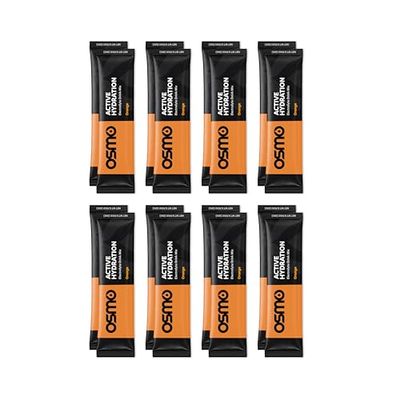 Osmo Active Hydration Electrolyte Powder - Includes Sodium, Magnesium, Potassium, Carbs & Vitamins, All Natural Ingredients, 3X Faster Hydration, Boosts Power & Endurance - 16 Packets, Orange