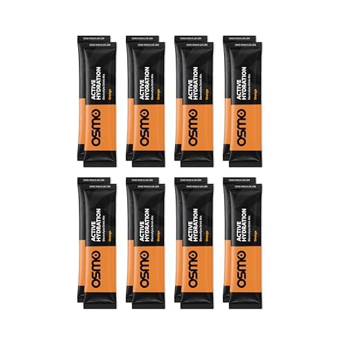 Osmo Active Hydration Electrolyte Powder - Includes Sodium, Magnesium, Potassium, Carbs & Vitamins, All Natural Ingredients, 3X Faster Hydration, Boosts Power & Endurance - 16 Packets, Orange