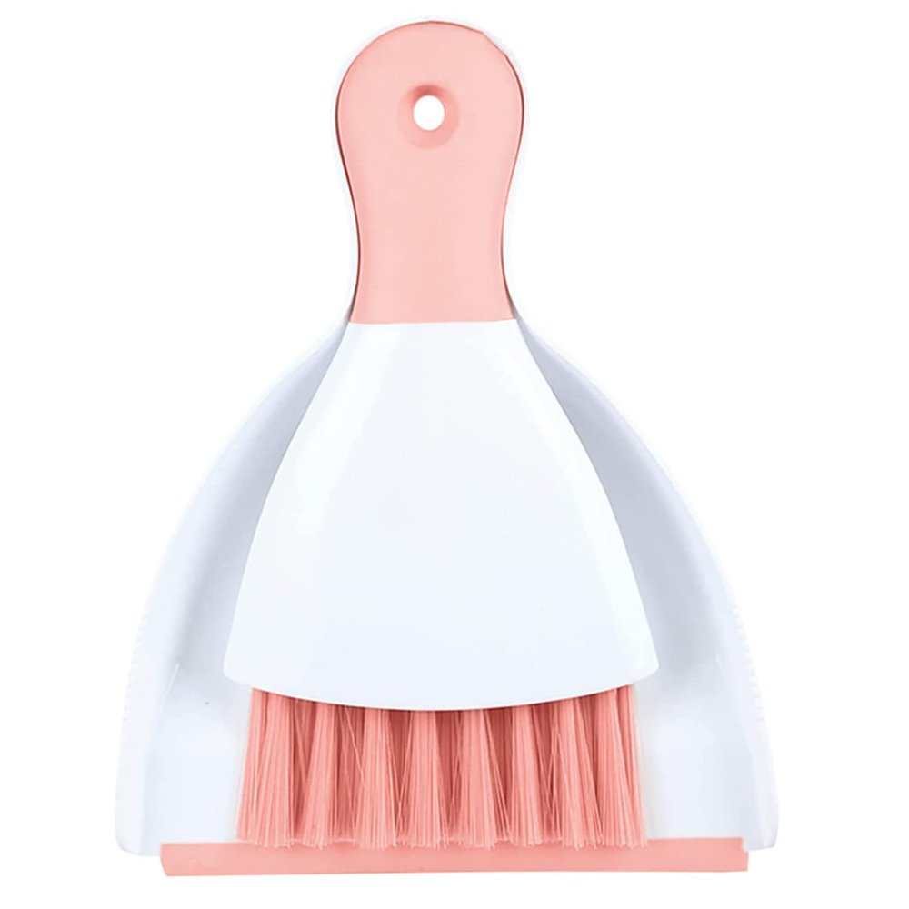 Dust pan Broom Brush Dustpan - Small Broom and Dustpan Set,Mini Broom and Dust pan,Small Dustpan and Brush Set for Home Cleaning, Sofa, Desk, Guinea Pig Cage, Cat Litter etc.Pink