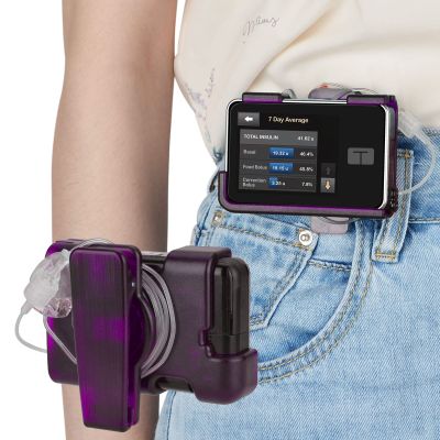 iGuerburn tSlim X2 Pump Case with 360Rotating Clip, Tandem tSlim Pump Holder Spool Up Excess Tubing, t Slim G4 Pump Accessories t:Holster Smooth Edges (Purple)