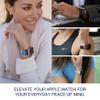 Divoti Laser Engravable Alert ID Badge for Apple Watch Bands, Plated Stainless Steel, Comfortable Stylish and Functional Design -Personalized Fitness Runners ID for Sport Smartwatch ICON-BU/Text view 3