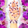 Soul Charms Crystals Healing Crystal Bracelet for Women Feminine, 8mm beads Amethyst, Rose Quartz, Moonstone Bead Bracelet, Purple Pink Stone Jewelry, Gift for Her view 3