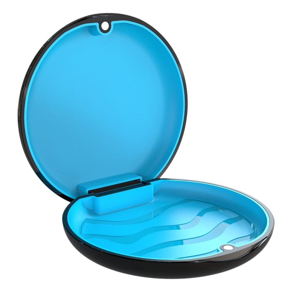 BVN Slim Retainer Case  Portable Dental Storage for Braces, Aligners & Mouth Guards | Sleek Black Protective Container for Dentures & Night Guards