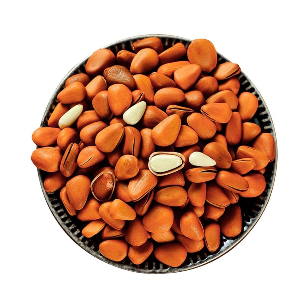 Pine Nuts dry Fruit with Shell 8.81oz Original pine nut 250 big granule, red pine nut, The shell has cracks for easy opening