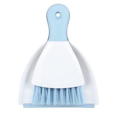 Dust pan Broom Brush Dustpan - Small Broom and Dustpan Set,Mini Broom and Dustpan,Small Dustpan and Brush Set for Home Cleaning, Sofa, Desk, Guinea Pig Cage, Cat Litter etc.Light Blue