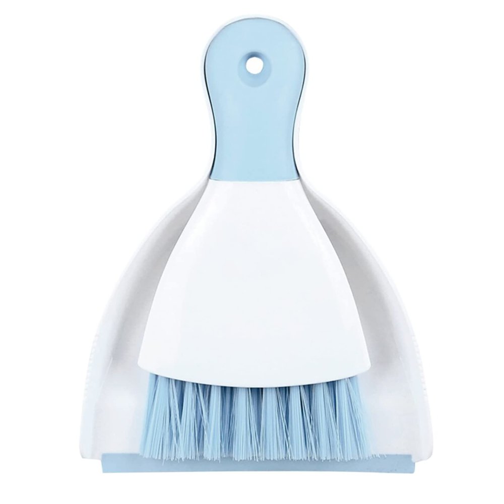 Dust pan Broom Brush Dustpan - Small Broom and Dustpan Set,Mini Broom and Dustpan,Small Dustpan and Brush Set for Home Cleaning, Sofa, Desk, Guinea Pig Cage, Cat Litter etc.Light Blue