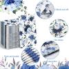 Floral Napkins Disposable Flower Guest Hand Towels Decorative Paper Towels for Bathroom Wedding Birthday Baby Shower Kitchens Table(Navy Blue,100 Pcs) view 3