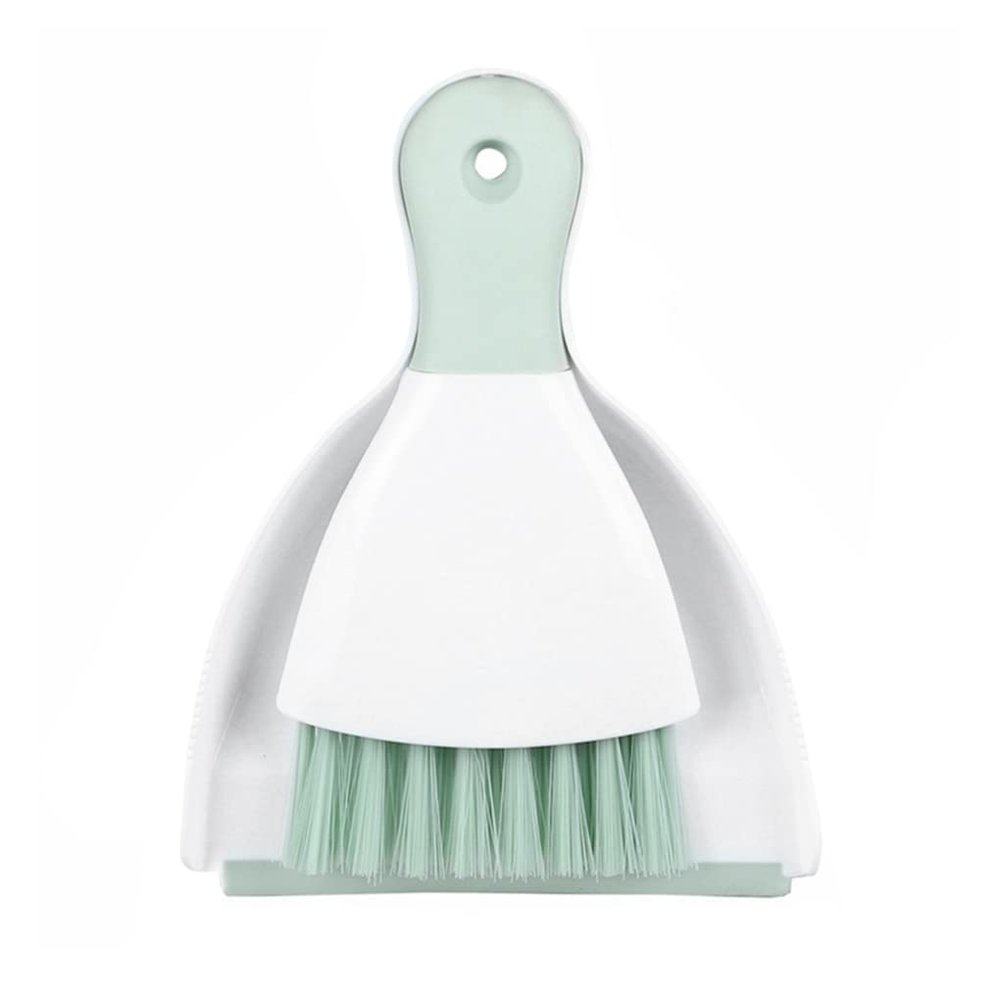 Dust pan Broom Brush Dustpan - Small Broom and Dustpan Set,Mini Broom and Dustpan,Small Dustpan and Brush Set for Home Cleaning, Sofa, Desk, Guinea Pig Cage, Cat Litter etc.Light Green