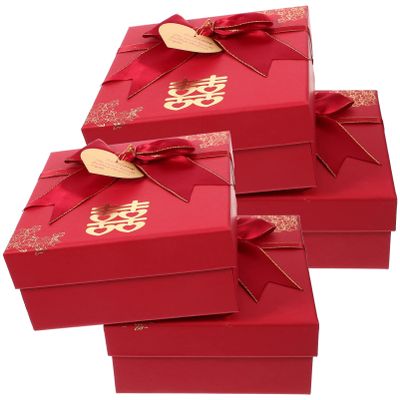 OUNONA 4pcs Wedding Packing Boxes Bridesmaid Gifts Home Supplies Durable present Storage Case Present Storage Holder present Case present Packing Case present Box Bridegroom Storage Box Polyester