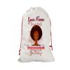 Bleu Reign Personalized Santa Sack Christmas Birthday Gift Wrap Bag Custom Name Birthday Black Queen Celebrate Zodiac Month Virgo Aug22-Sept23 Reusable view 1