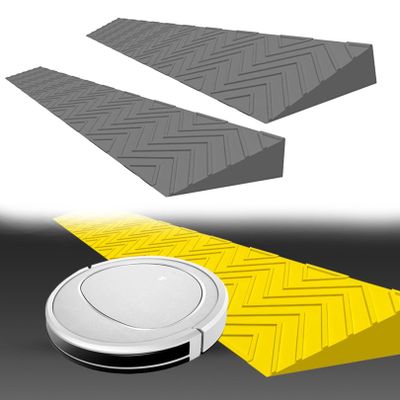Threshold Door Step Ramp Kit for Inteligent Robot Vacuum Cleaner Lightweight Ramp for Doorway Walker Elderly Stairs Wheelchairs (Color : Gray, Size : 100 * 12 * 5CM)