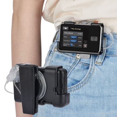 iGuerburn (Upgrade) Tandem tSlim X2 Pump Case with 360Rotating Clip, tSlim Pump Case Spool Up Excess Tubing, t Slim G4 Pump Accessories t:Holster Smooth Edges Won't Peel Off Screen Cover(Black)