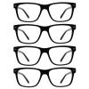 WEMOOTANTS 4 Pack Reading Glasses for Women Men, Large Square Readers 2.5 Black Frame with Spring Hinge, Mens Designer Reader Glasses 1.00 1.25 1.50 1.75 2.00 2.25 2.50 2.75 3.00 3.50 4.00 view 1