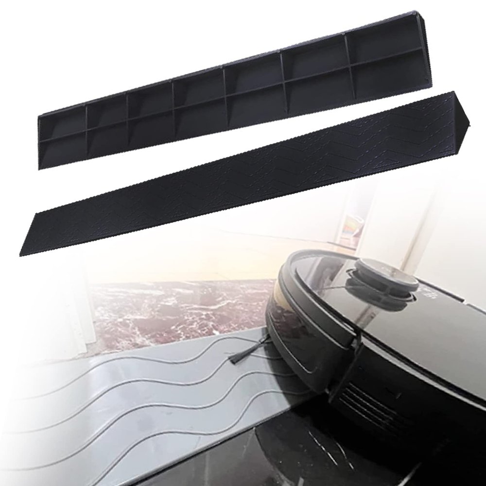 3.28Ft Threshold Ramp 1-7Cm Rise Indoor Curb Ramp 2 Pack Rubber Household Kerb Ramps for Doorways Sweeping Robots Wheelchairs Toy, 39.4x5.9x2.8inch