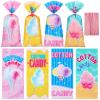 Karenhi 100 Pcs Cotton Candy Bags with Ties 10.8 x 5 Inch Carnival Cotton Candy Cones Treat Snacks Cellophane Bags Gift Wrapping Supplies for Circus Carnival Birthday Party Favor view 1