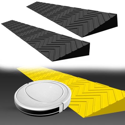 Threshold Door Step Ramp Kit for Inteligent Robot Vacuum Cleaner Lightweight Ramp for Doorway Walker Elderly Stairs Wheelchairs (Color : Black, Size : 100 * 8 * 2CM)
