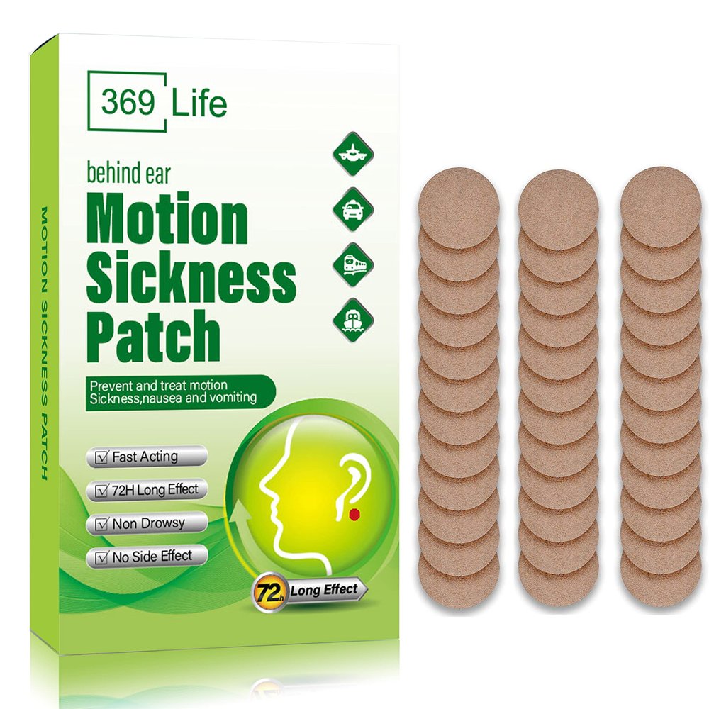369 Life Motion Sickness Patches for Car and Boat Rides, Ships, Cruise and Airplane & Other Forms of Transport - Travel Essentials, for Adults and Kids (36 Count)