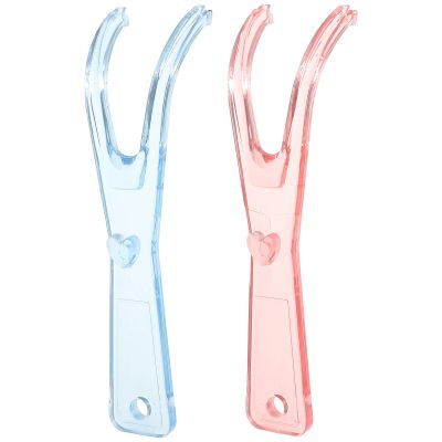 Healifty Dental Floss Holder Reusable Flosser Handle with Built-in Spool Non-Slip Grip Tooth Flossing Tool for Easy and Effective Oral Care Pack of 2