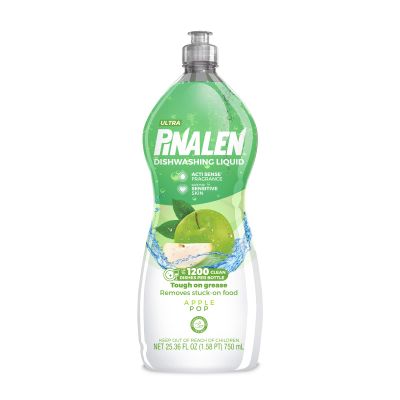 PINALEN Dishwashing Liquid Soap - Apple Pop Scent - 25.3 fl oz - Active Foam Dish Soap - Removes Grease & Stuck-On Food - Safe for Sensitive Skin