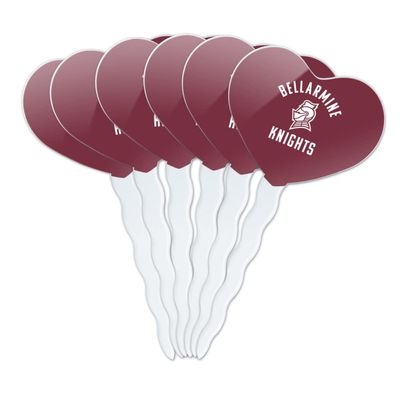Bellarmine University Knights Logo Heart Love Cupcake Picks Toppers Decoration Set of 6