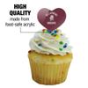 Bellarmine University Knights Logo Heart Love Cupcake Picks Toppers Decoration Set of 6 view 3