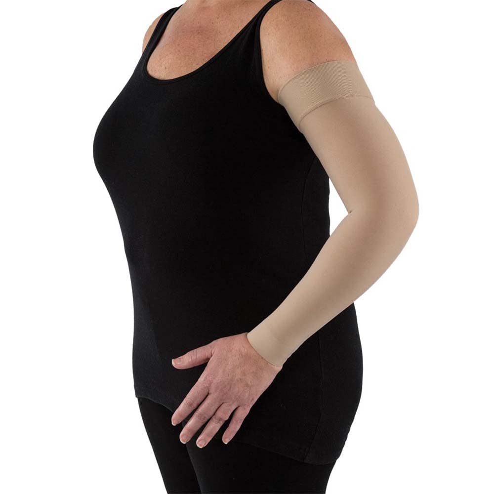 JOBST Bella Lite Compression Sleeves, 15-20 mmHg, Armsleeve, Silicone Dot Band, Beige - Choose Your Size