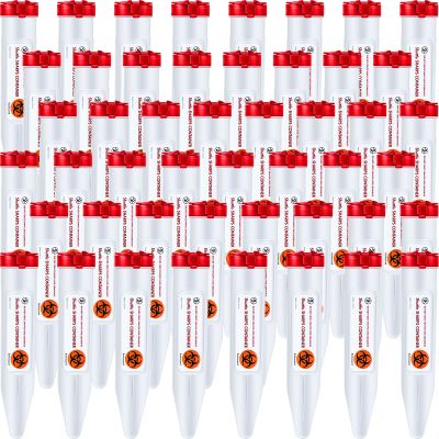 48 Count Portable Transportable Sharps Container with Locking Mechanism Travel Small Single Use Syringe Needle Disposal Containers, 6.5 x 1.38 Inch