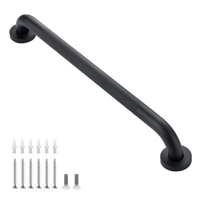 24-Inch 1.25" Diameter Grab Bars for Bathtubs and Showers, Shower Handle for Elderly, Handicap Grab Bars for Bathroom, Shower Grab Bars for Seniors(Black 2 Pack)