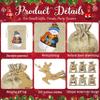 BORAMDO Christmas Burlap Gift Bags with Drawstrings - 24 Pcs, Watercolor 12 Designs Snowman Linen Wrapping Bags, Small Treat Candy Bags for Holiday Party Favors view 3