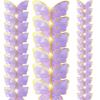 100pcs 3D Cupcake Toppers - Gold & Purple Butterfly Cake Decorations for Birthday & Wedding Parties, Mixed Sizes view 1