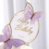 100pcs 3D Cupcake Toppers - Gold & Purple Butterfly Cake Decorations for Birthday & Wedding Parties, Mixed Sizes view 4
