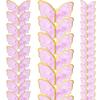 100 Pieces 3D Gold Pink Butterfly Cupcake Toppers - Handmade Cake Decorations for Birthday Party Decor, Mixed Size view 1