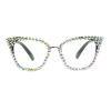 willochra Bling Computer Reading Glasses Blue Light Blocking For Women Fashion Rhinestone Magnifying Reader Glasses (black AB, 1.75, multiplier_x) view 3