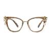willochra Bling Computer Reading Glasses Blue Light Blocking For Women Fashion Rhinestone Magnifying Reader Glasses (leopard, 3.25, multiplier_x) view 3